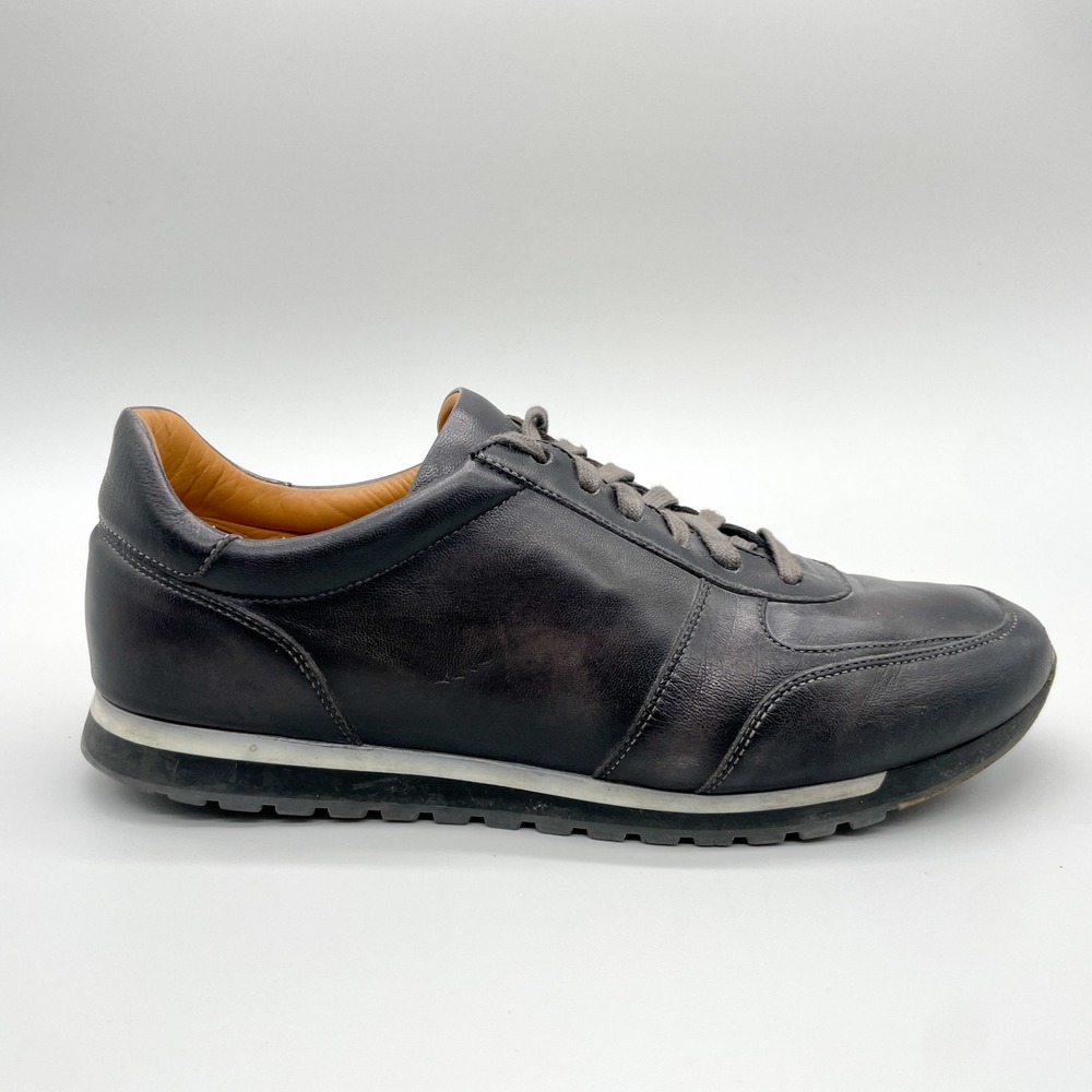 Magnanni Mens 42 9 Ibiza Sneakers Black Grey Leather Casual Classic Comfort Shoe